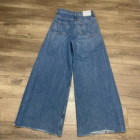 MOTHER x SNACKS! Women's The Lunch Line Sneak Fray Wide Leg Jeans Yummy Sz 26 - Picture 3 of 12